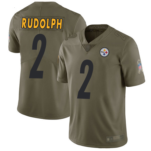 Men Pittsburgh Steelers Football #2 Limited Olive Mason Rudolph 2017 Salute to Service Nike NFL Jersey